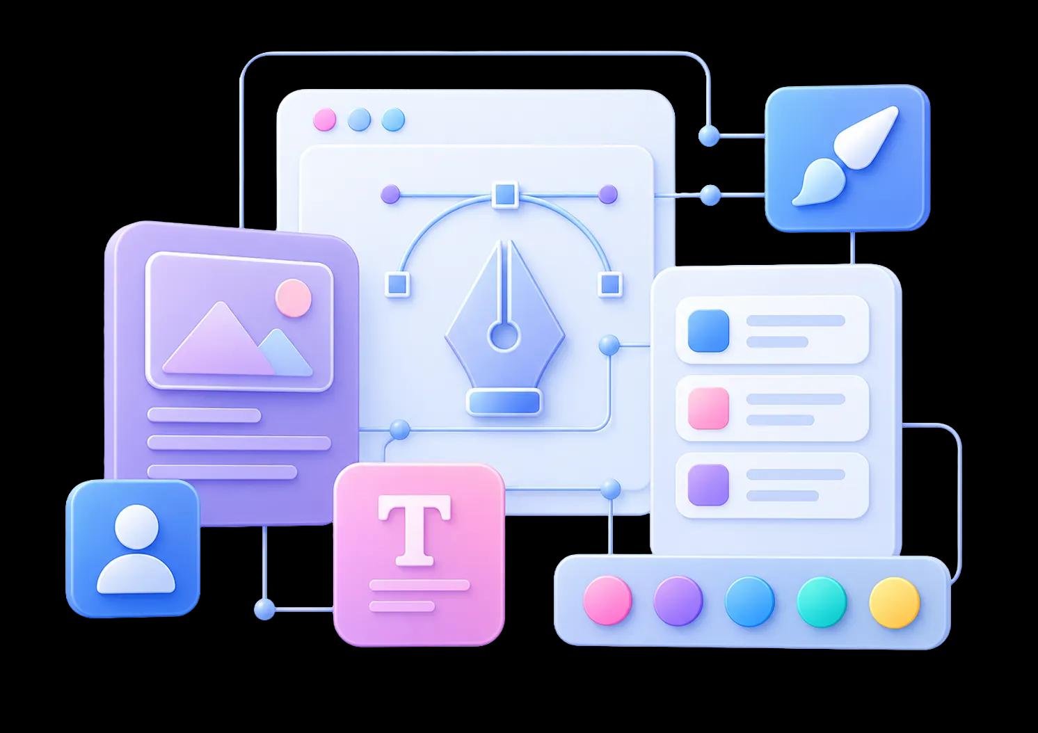 User-centric UI/UX design services illustration
