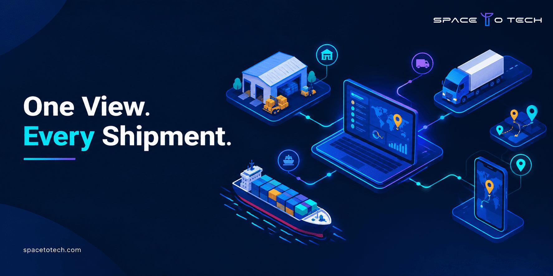 Custom logistics software connecting warehouse, fleet, shipment, and carrier operations
