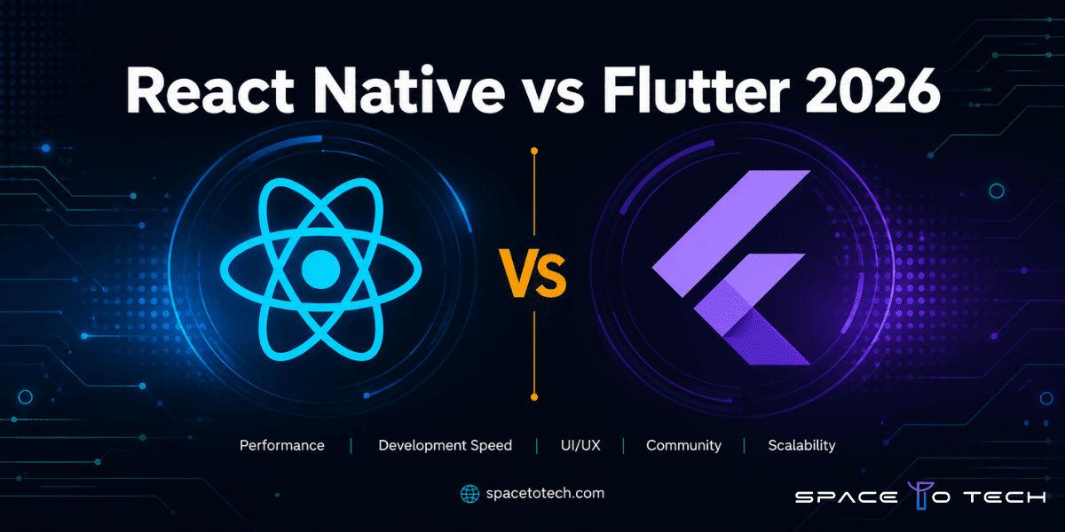 React Native vs Flutter 2026 comparison cover image