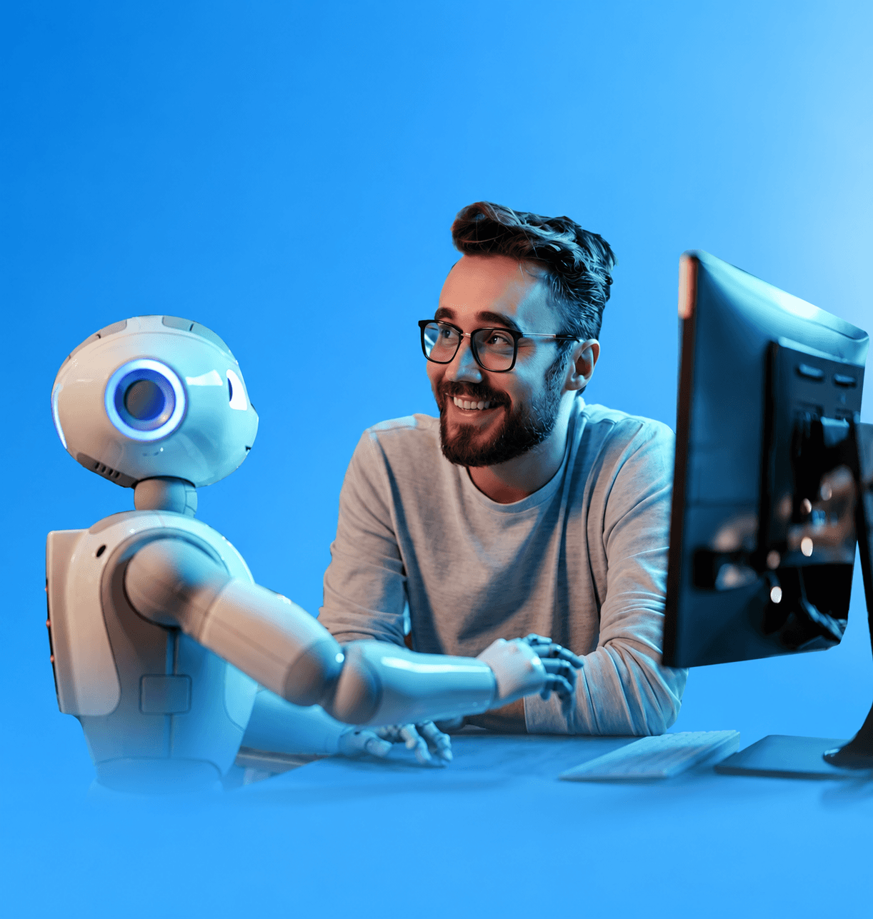 AI Chatbot Development — human and robot collaboration