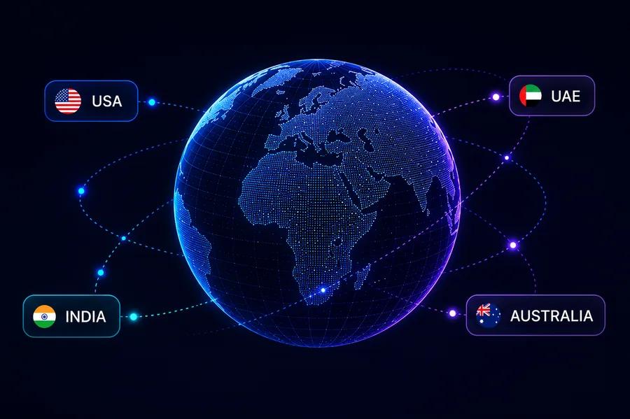 SpaceToTech global presence across USA, UAE, India, and Australia