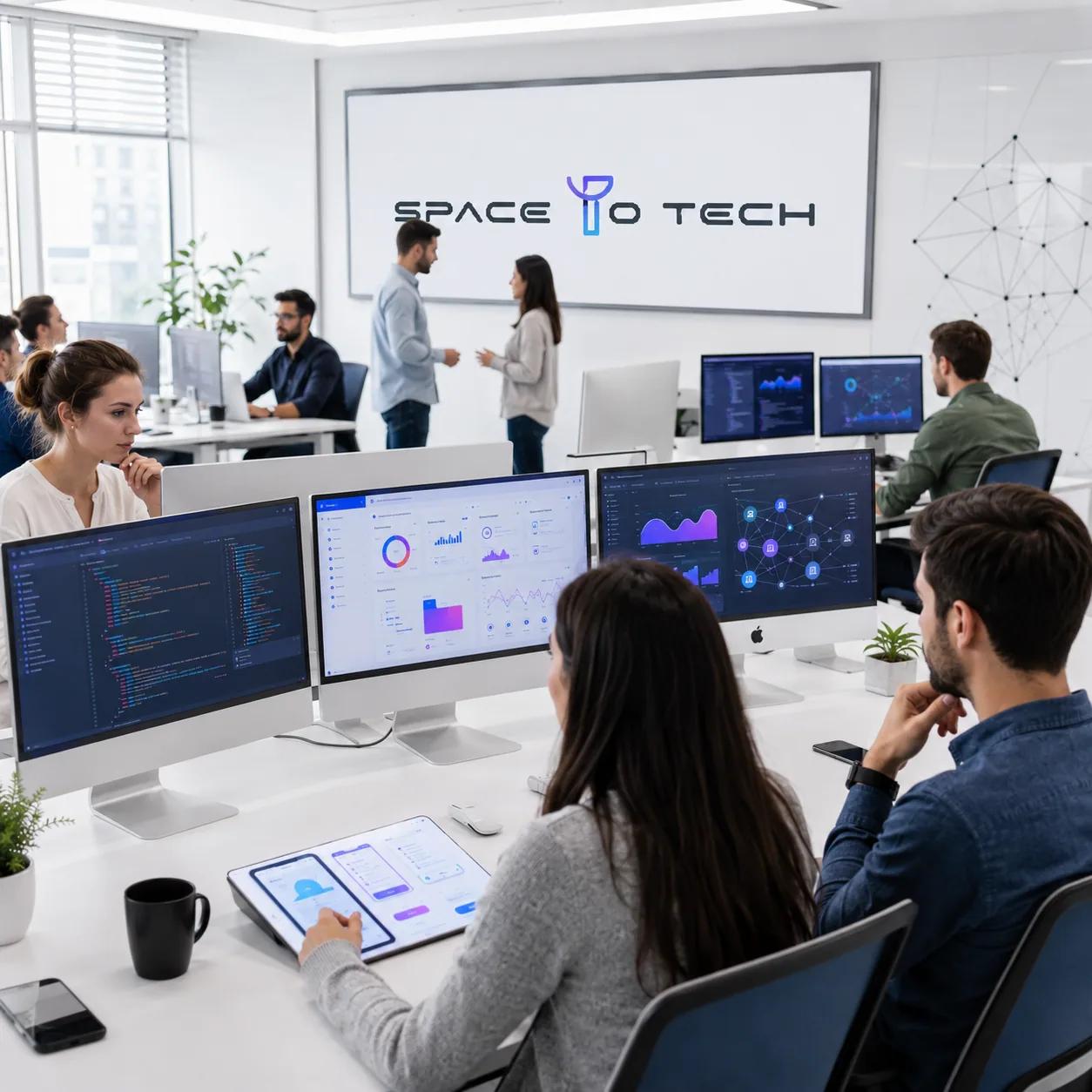 Space To Tech office team collaborating