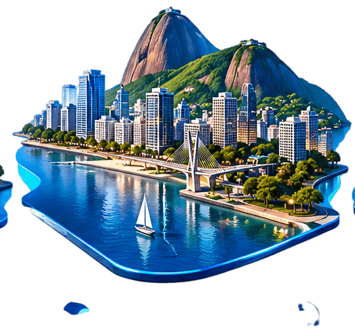 Nearshore Latin America development — coastal city illustration